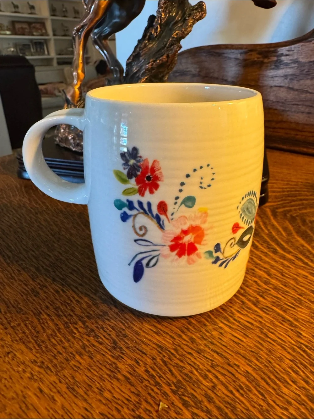 Anthropologie Floral Ceramic Mug - Initial B - Picture 2 of 4